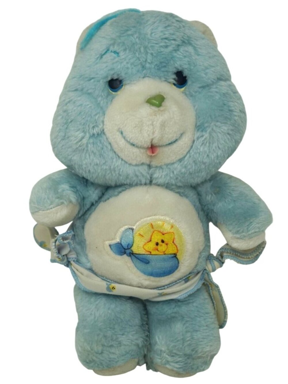 Care Bears Vintage Kenner 1983 Baby Tugs Bear Plush Blue With Diaper #S1-C